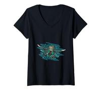 Mujer Scuba Diver Descubriendo El Océano Camiseta Cuello V