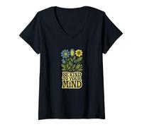 Mujer Sé Amable con tu Mente Diseño Positivo de Salud Mental Camiseta Cuello V