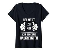 Mujer Sé Amable Conmigo Soy el Conserje I Facility Manager Camiseta Cuello V