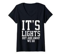 Mujer Se apagan Las Luces y Nos Vamos Semana de Carreras Motorsport Racing Camiseta Cuello V