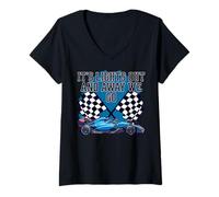 Mujer Se apagan Las Luces y Nos Vamos Semana de Carreras Motorsport Racing Camiseta Cuello V
