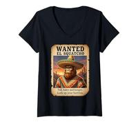 Mujer Se Busca el Divertido Sasquatch de Bigfoot, Amante de los Tacos, de El Squatcho Camiseta Cuello V
