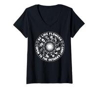 Mujer Sé como Flores Abiertas a la Pascua pagana Ligera de Ostara Camiseta Cuello V