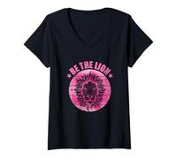 Mujer Sé el León de África León Rey Depredador Camiseta Cuello V