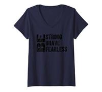 Mujer Sé fuerte, sé valiente, sé valiente Camiseta Cuello V