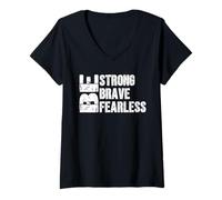 Mujer Sé fuerte, sé valiente, sé valiente Camiseta Cuello V