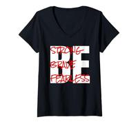 Mujer Sé fuerte, sé valiente, sé valiente Camiseta Cuello V