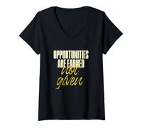 Mujer Se ganan oportunidades Camiseta Cuello V