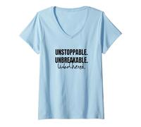 Mujer SÉ IMPARABLE, IRROMPIBLE, SIN MOLESTIAS Camiseta Cuello V