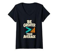 Mujer Sé más Grande Que el Humor Stem del Profesor de matemáticas Promedio Camiseta Cuello V