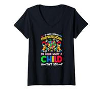 Mujer Se Necesita un Profesor Especial de Autismo paraprofesional Camiseta Cuello V