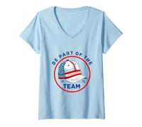 Mujer Sé Parte del diseño de béisbol del Equipo Camiseta Cuello V