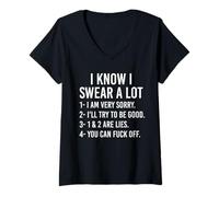 Mujer Sé Que juro Mucho Camiseta Cuello V