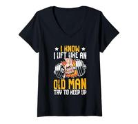 Mujer Sé Que me levanto como un Anciano Tratar de Mantener el Ritmo Camiseta Cuello V