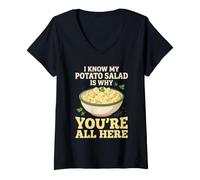 Mujer Sé Que mi Ensalada de Papas es la razón por la Que estás aquí Camiseta Cuello V