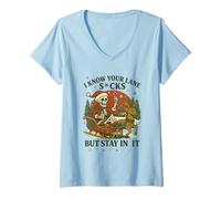 Mujer Sé Que tu Carril apesta quedarte en Ella Navidad Camiseta Cuello V