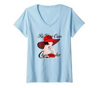 Mujer SÉ Siempre TU Propia Animadora Motivacional con Texto Negro Camiseta Cuello V