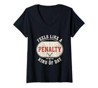 Mujer Se Siente como una Caja de penalización Tipo de día de Hockey sobre Hielo MaskStick Camiseta Cuello V