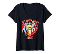 Mujer Sé tu Propia heroína Wonder Woman Supergirl Batgirl Unite Camiseta Cuello V