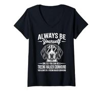Mujer Sé un Caminante de árboles Coonhound Divertido Treeing Walker Coonhound Camiseta Cuello V