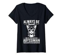 Mujer Sé un Gato Abisinio Divertido Abisinio Camiseta Cuello V