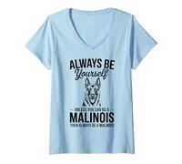 Mujer Sé un Malinois Divertido Belga Malinois Camiseta Cuello V