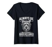 Mujer Sé un Perro Bouvier Des Flandres Funny Bouvier Des Flandres Camiseta Cuello V