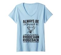 Mujer Sé un Ridgeback Rhodesian Ridgeback Divertido Camiseta Cuello V