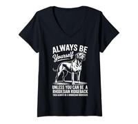 Mujer Sé un Ridgeback Rhodesian Ridgeback Divertido Camiseta Cuello V