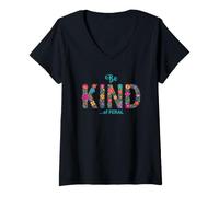 Mujer Sé una Especie de Flores Salvajes Camiseta Cuello V