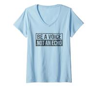 Mujer SE UNA Voz NO UN Echo Camiseta Cuello V