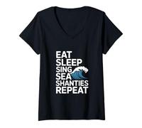 Mujer Sea Shanty Sea Shanties The Wellerman Sea Shanty Camiseta Cuello V