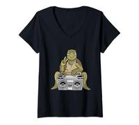 Mujer Sea Turtle Lover Hip Hop Niños Música Niños Tortuga Marina Camiseta Cuello V