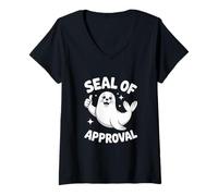 Mujer Seal of Approval Pun Funny Seal Camiseta Cuello V