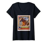 Mujer Secretaría Caballos, Carreras de Caballos, Santa Anita, del Mar, Caballos Camiseta Cuello V