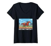 Mujer Secretariat Horse, Camiseta De Carreras De Caballo, del Mar, Santa Anita Camiseta Cuello V
