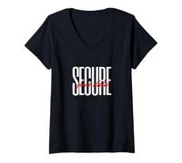 Mujer Secure Your Data Cybersecurity Expert Infosec Encrypted Chat Camiseta Cuello V