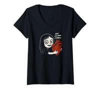 Mujer See, I Do Have A Heart Creepy Cute Girl With Heart Camiseta Cuello V