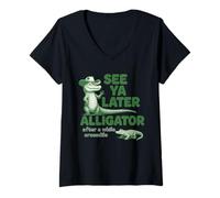 Mujer See Ya Later Cocodrilo Cowboy - Cocodrilo Sureño Divertido Camiseta Cuello V
