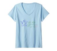 Mujer See You Later Teacher Summer Alligator Last Day of School Camiseta Cuello V