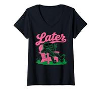Mujer See You Later Teacher Summer Alligator Last Day of School Camiseta Cuello V