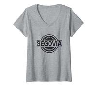 Mujer Segovia España - Oficial Segovia Castilla y León España Camiseta Cuello V