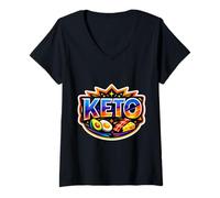 Mujer Seguidor de Dieta cetogénica nutricionista Aficionado a la nutrición cetogénica Camiseta Cuello V