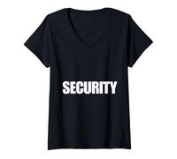 Mujer Seguridad Bouncers Personal Trabajo Conciertos Eventos Bodas Personal Camiseta Cuello V