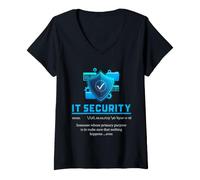 Mujer Seguridad de TI Definición Ciberseguridad Nada Sucede Humor Camiseta Cuello V
