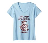 Mujer Seguro Que tomo Malas Decisiones, Pero lo Hago con Estilo Camiseta Cuello V