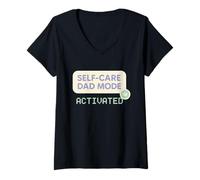 Mujer Self Care Dad SPA Day Bienestar de los Hombres Humor Bienestar Relajado Bienestar Camiseta Cuello V