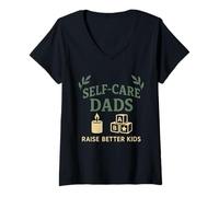 Mujer Self Care Dad SPA Day Bienestar de los Hombres Humor Bienestar Relajado Bienestar Camiseta Cuello V