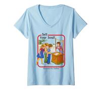 Mujer Sell Your Soul Sarcastic Retro Vintage Funny Adult Humor Camiseta Cuello V