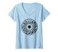 Mujer Sello de un círculo Zodiacal astrológico 1 - Fan Fun Camiseta Cuello V
